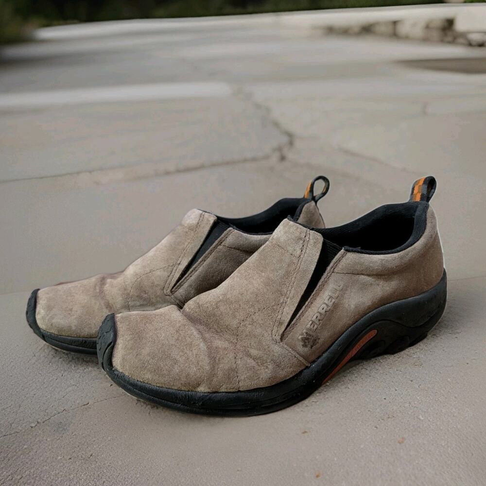 Merrell Jungle Moc Gunsmoke Suede Gore Slip On Men Size 9.5 Casual Shoes J60787